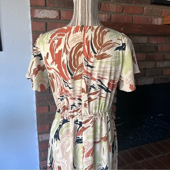 Madewell Flutter-Sleeve Ruffle-Waist Midi Dress in Brushing Up Sz 2 - Picture 9 of 10